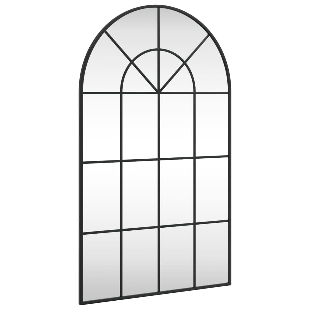 Väggspegel Svart 60x100 cm bågformad järn