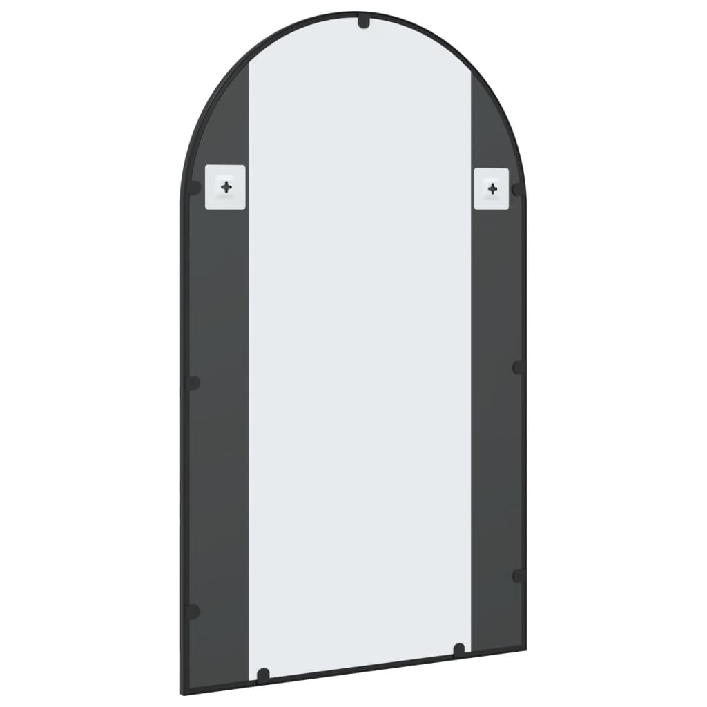 Väggspegel Svart 60x100 cm bågformad järn