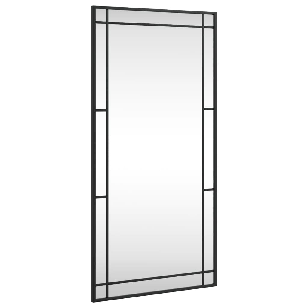 Väggspegel Svart 50x100 cm rektangulär järn