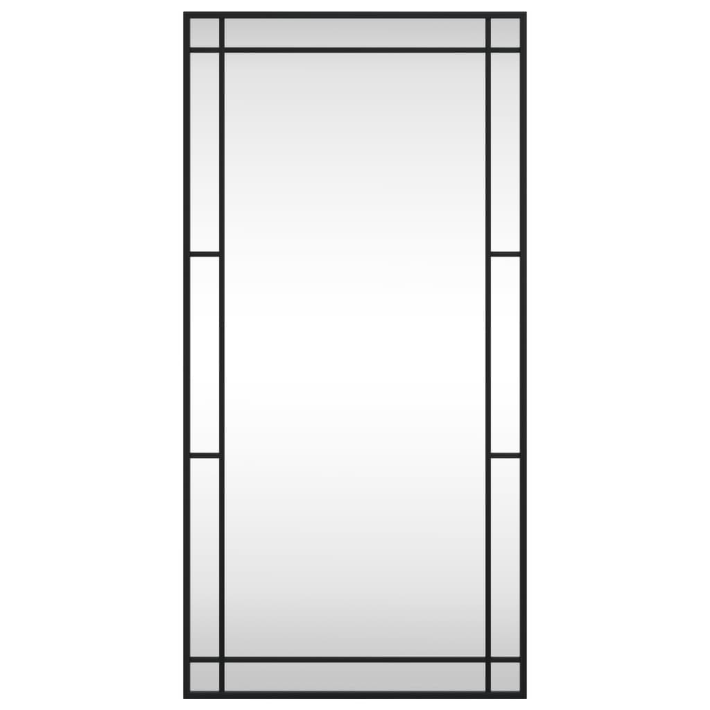 Väggspegel Svart 50x100 cm rektangulär järn