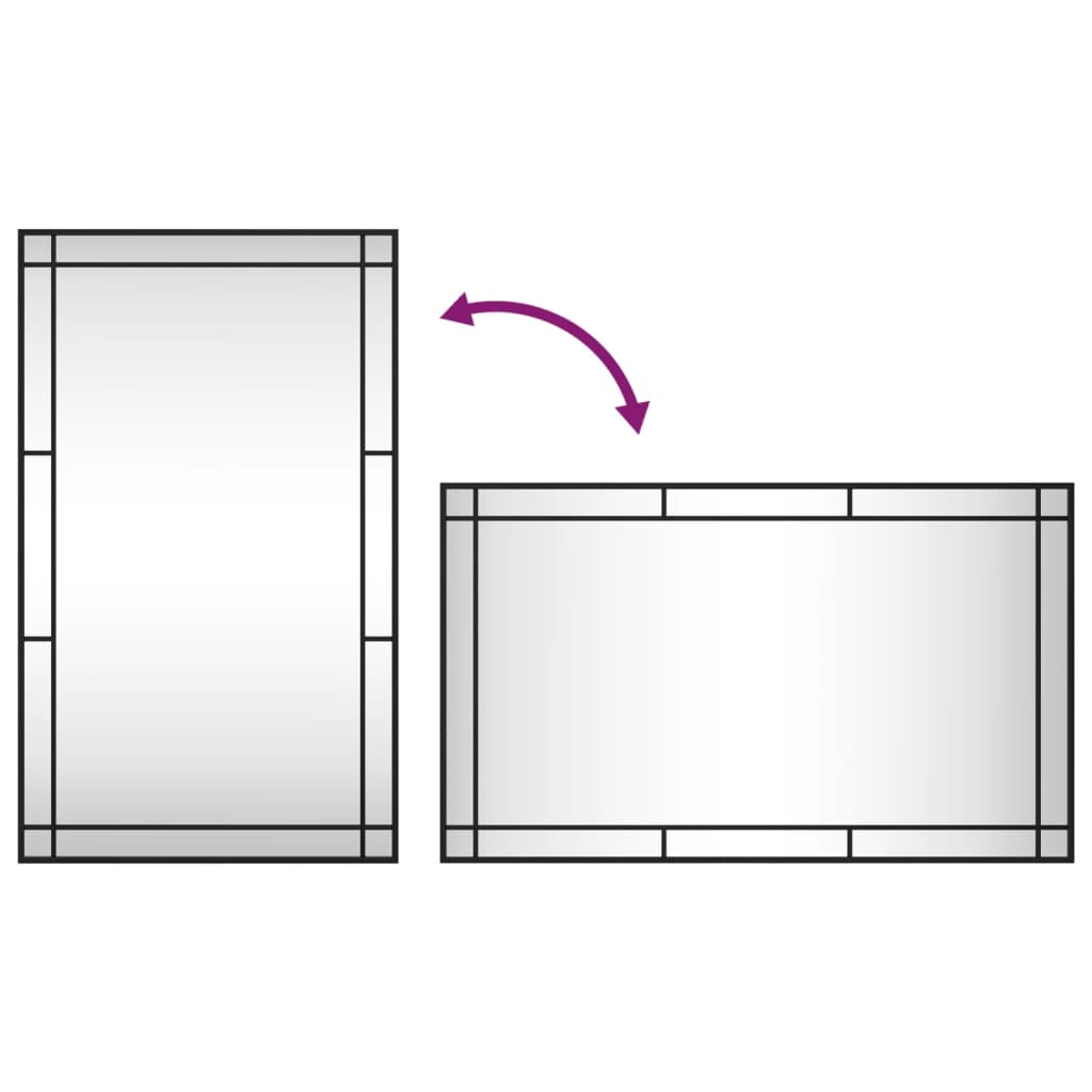 Väggspegel Svart 60x100 cm rektangulär järn