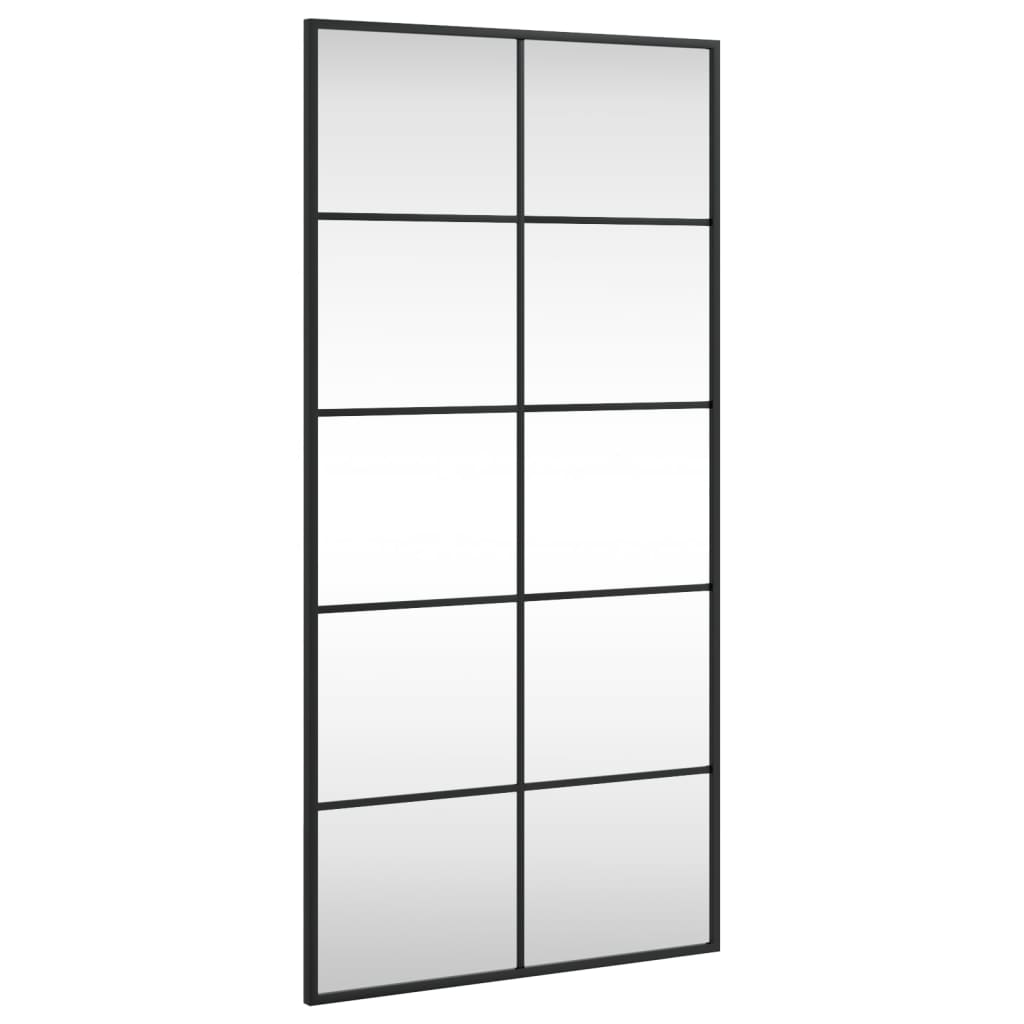 Väggspegel Svart 50x100 cm rektangulär järn