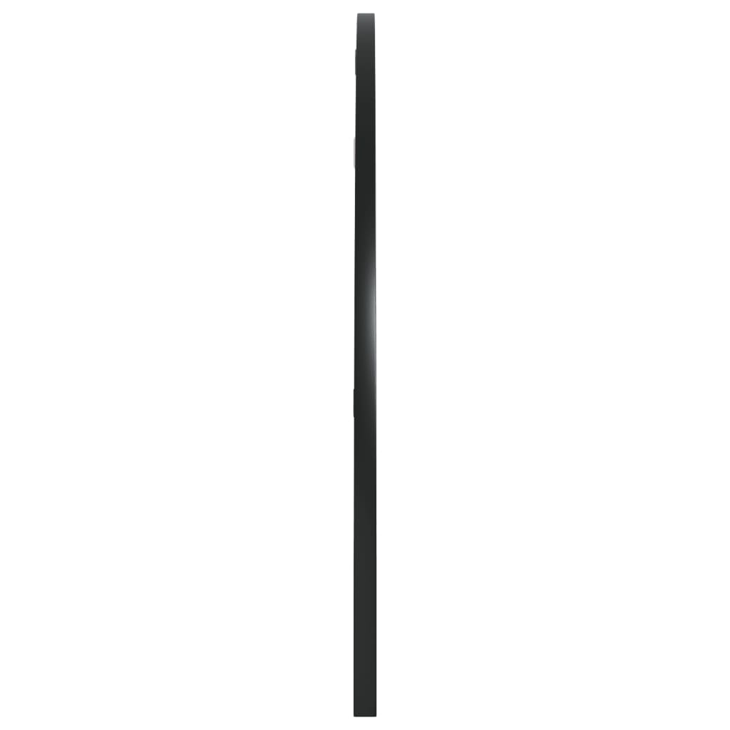 Väggspegel Svart 100x50 cm bågformad järn