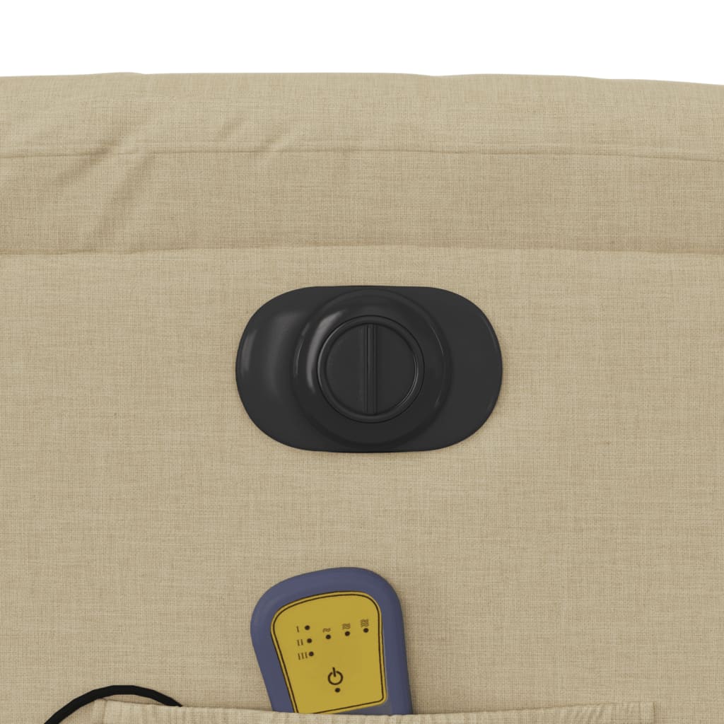 Elektrisk Massagefåtölj Gräddvit med uppresningshjälp tyg