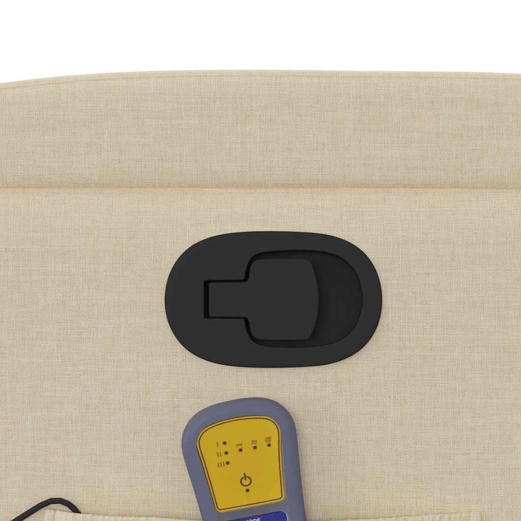 Elektrisk Massagefåtölj Gräddvit tyg