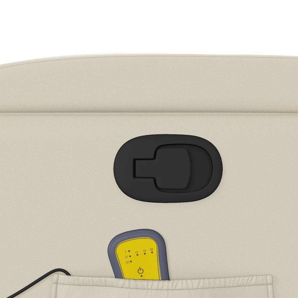 Elektrisk Massagefåtölj Gräddvit konstläder