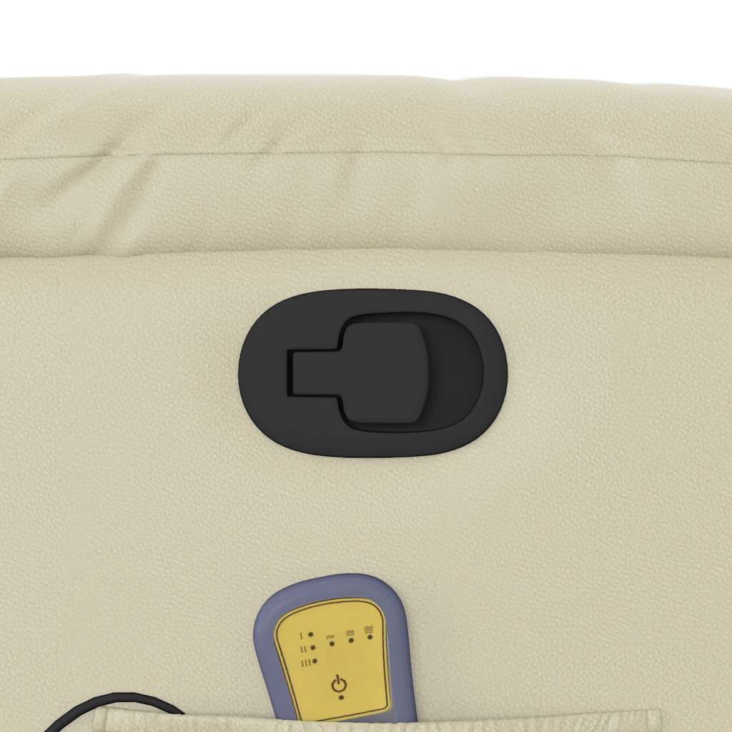 Elektrisk Massagefåtölj Gräddvit konstläder