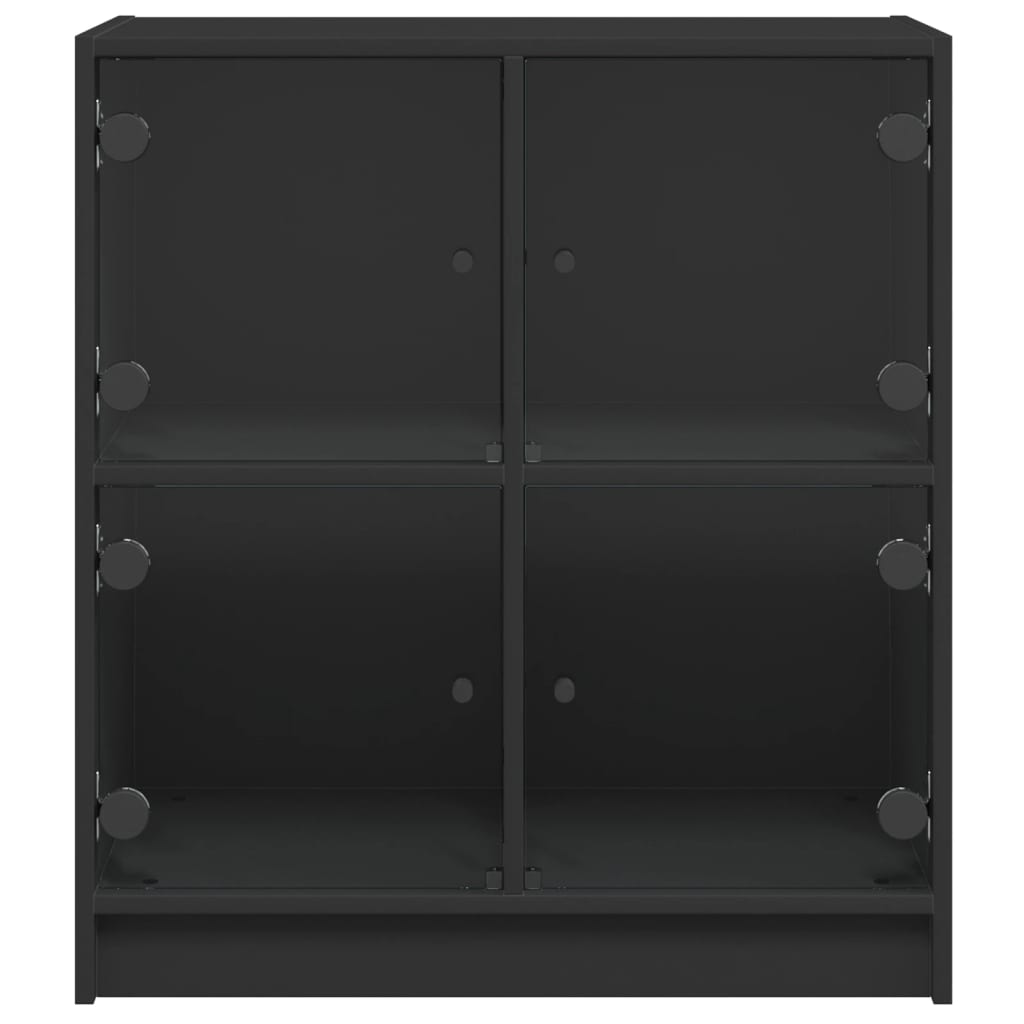 Skåp Svart med glasdörrar 68x37x75,5 cm