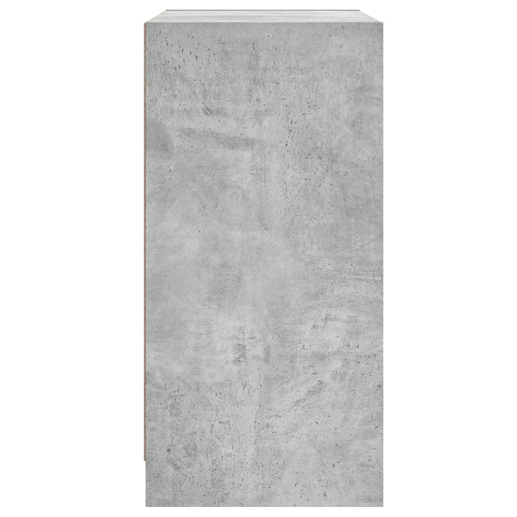Skåp Betonggrå med glasdörrar 68x37x75,5 cm