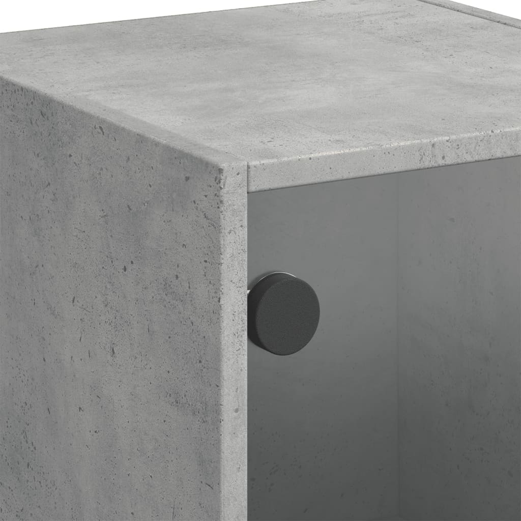 Skåp Betonggrå med glasdörrar 35x37x109 cm