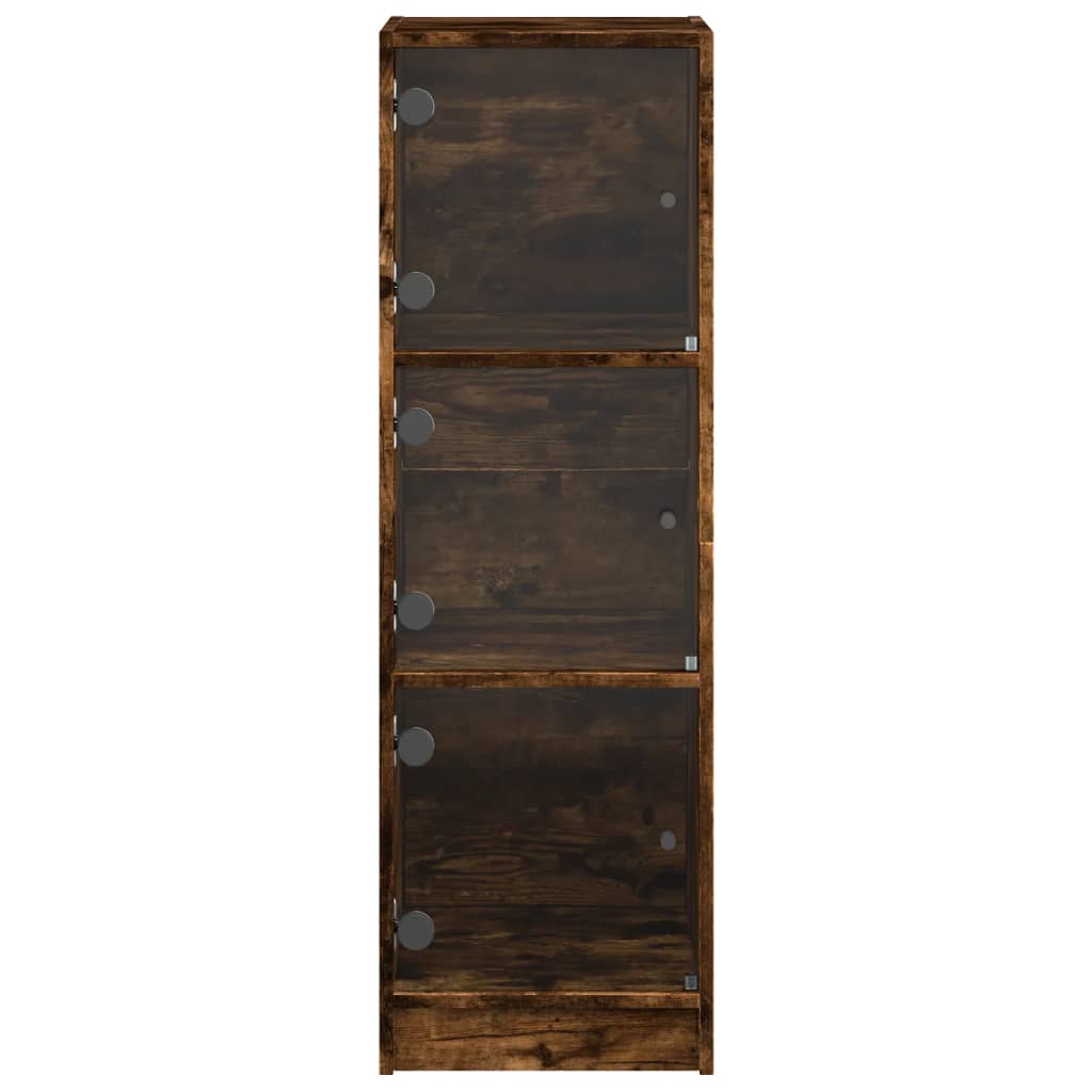 Skåp Rökfärgad Ek med glasdörrar 35x37x109 cm