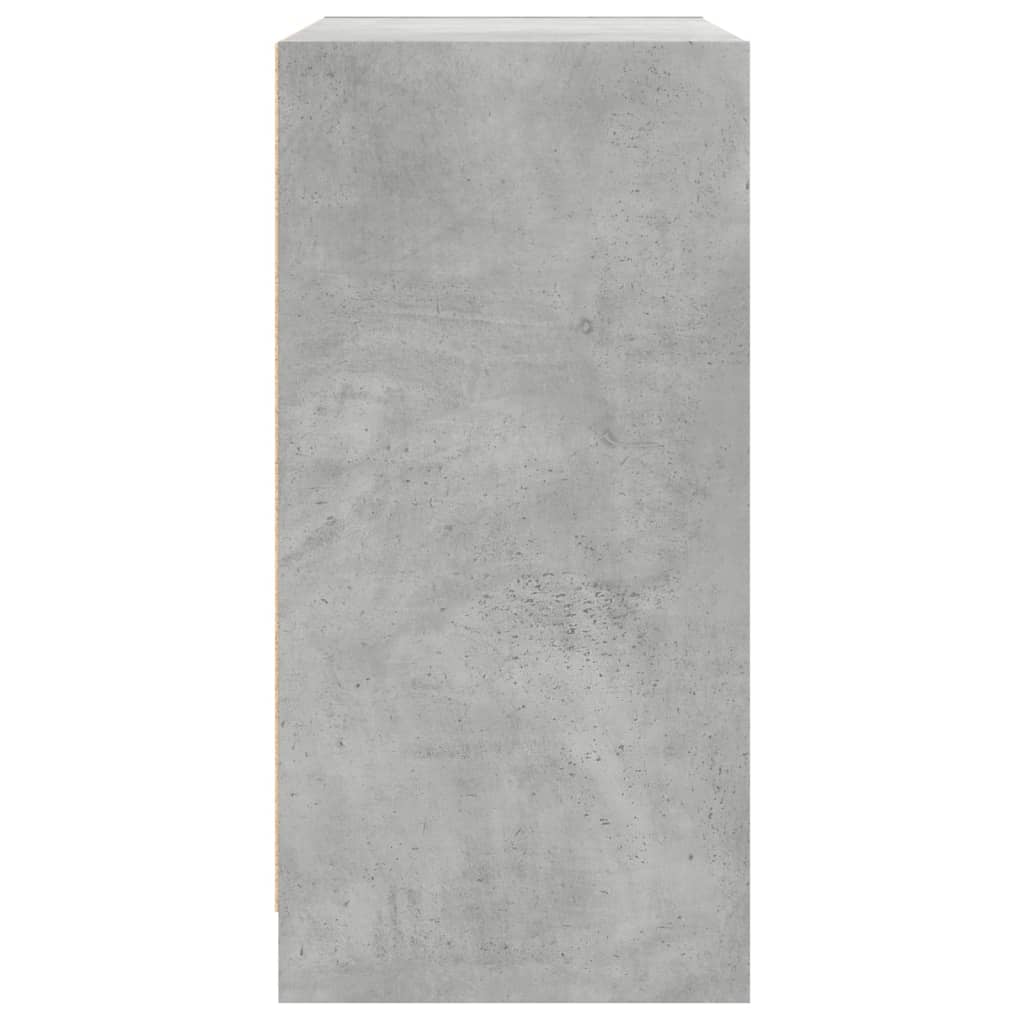 Skåp Betonggrå med glasdörrar 68x37x75,5 cm