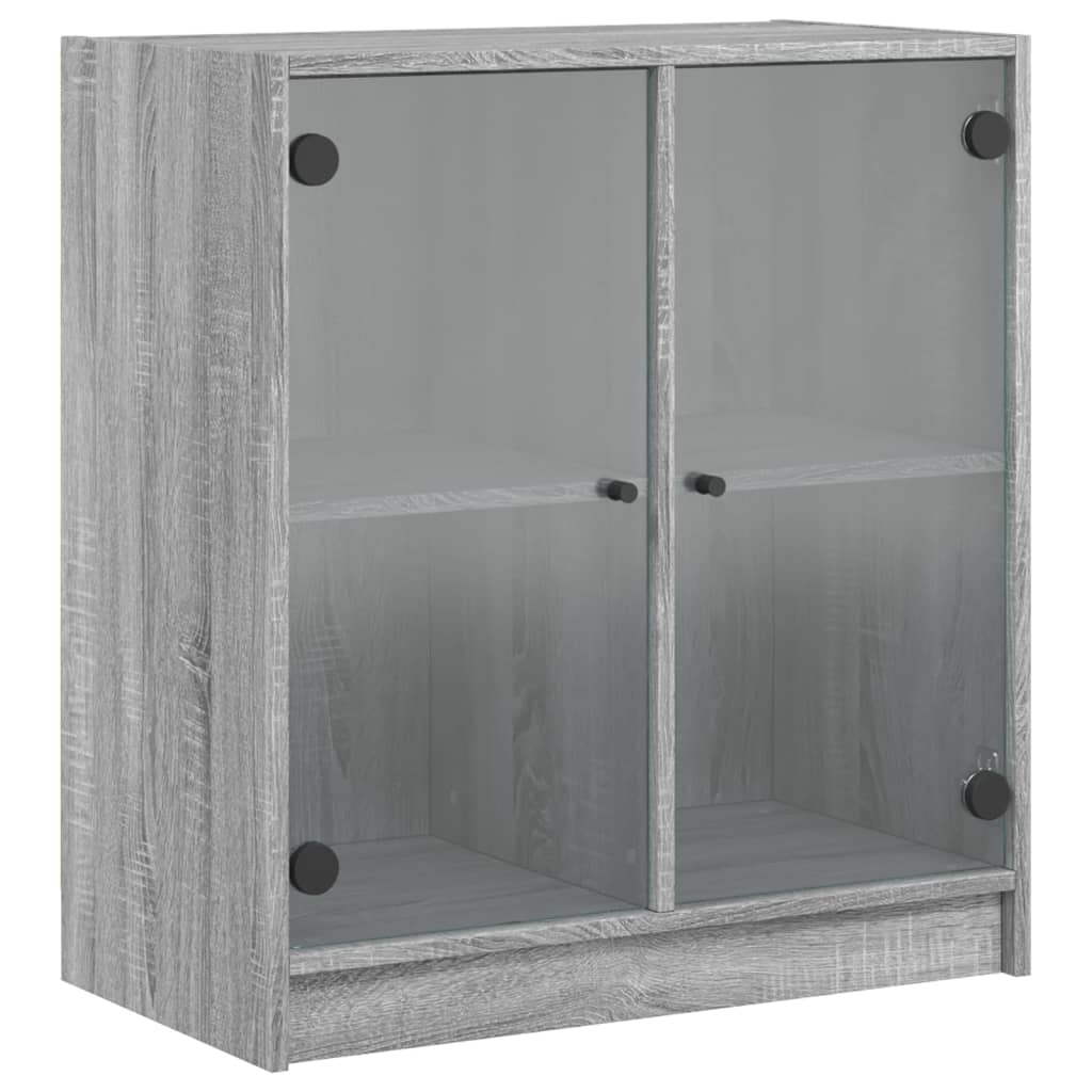 Skåp Sonoma Grå med glasdörrar 68x37x75,5 cm
