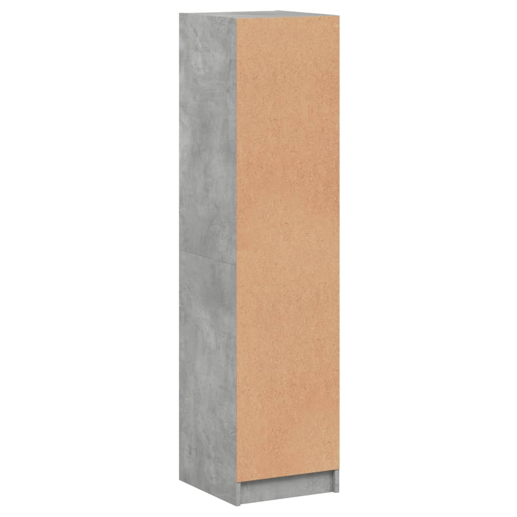 Skåp Betonggrå med glasdörr 35x37x142 cm