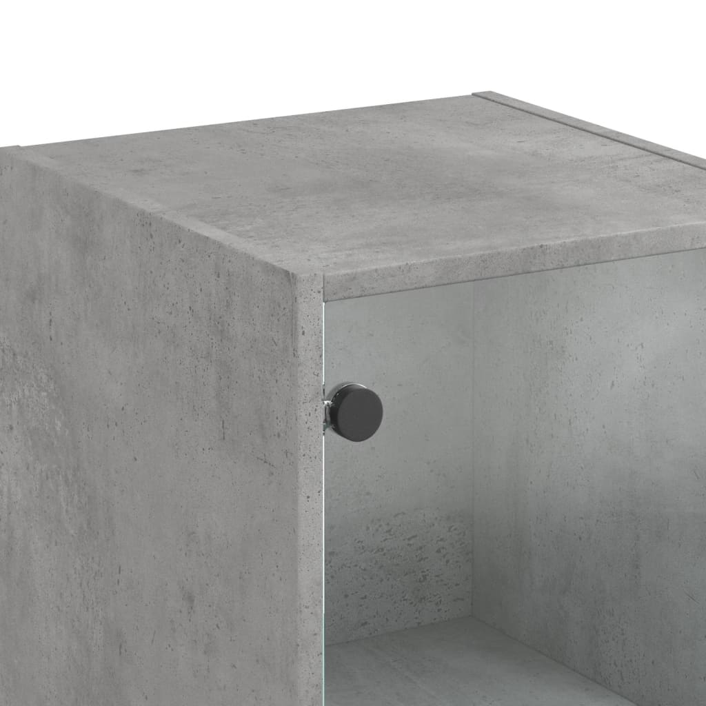 Skåp Betonggrå med glasdörr 35x37x142 cm