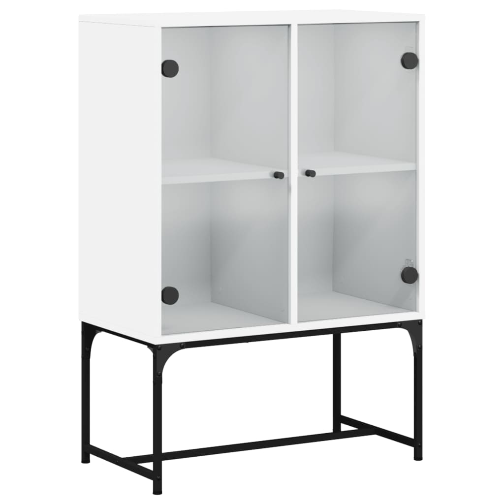Skåp Vit med glasdörrar 69x37x100 cm