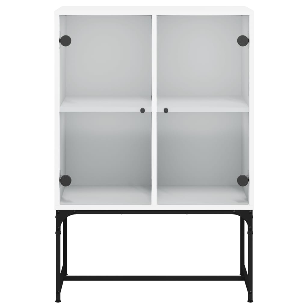 Skåp Vit med glasdörrar 69x37x100 cm