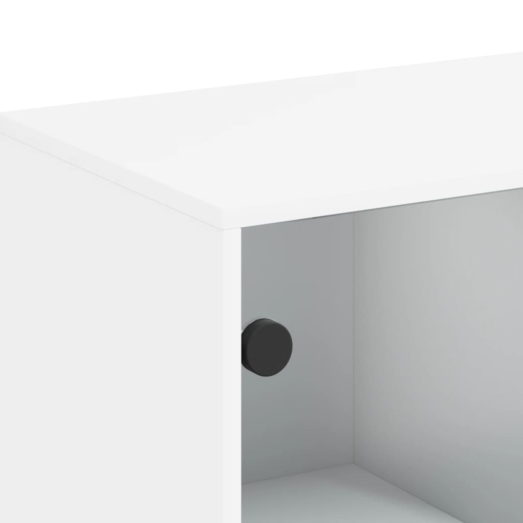 Skåp Vit med glasdörrar 69x37x100 cm