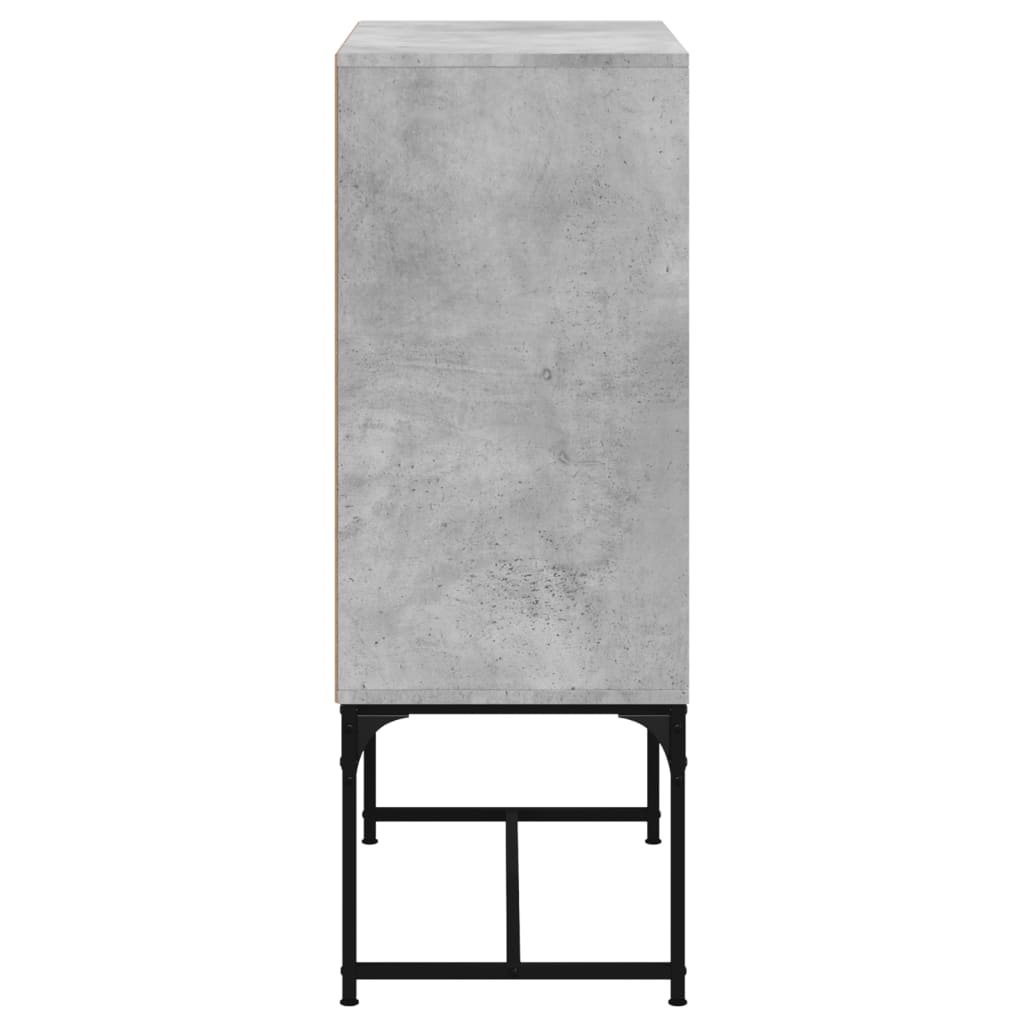 Skåp Betonggrå med glasdörrar 69x37x100 cm