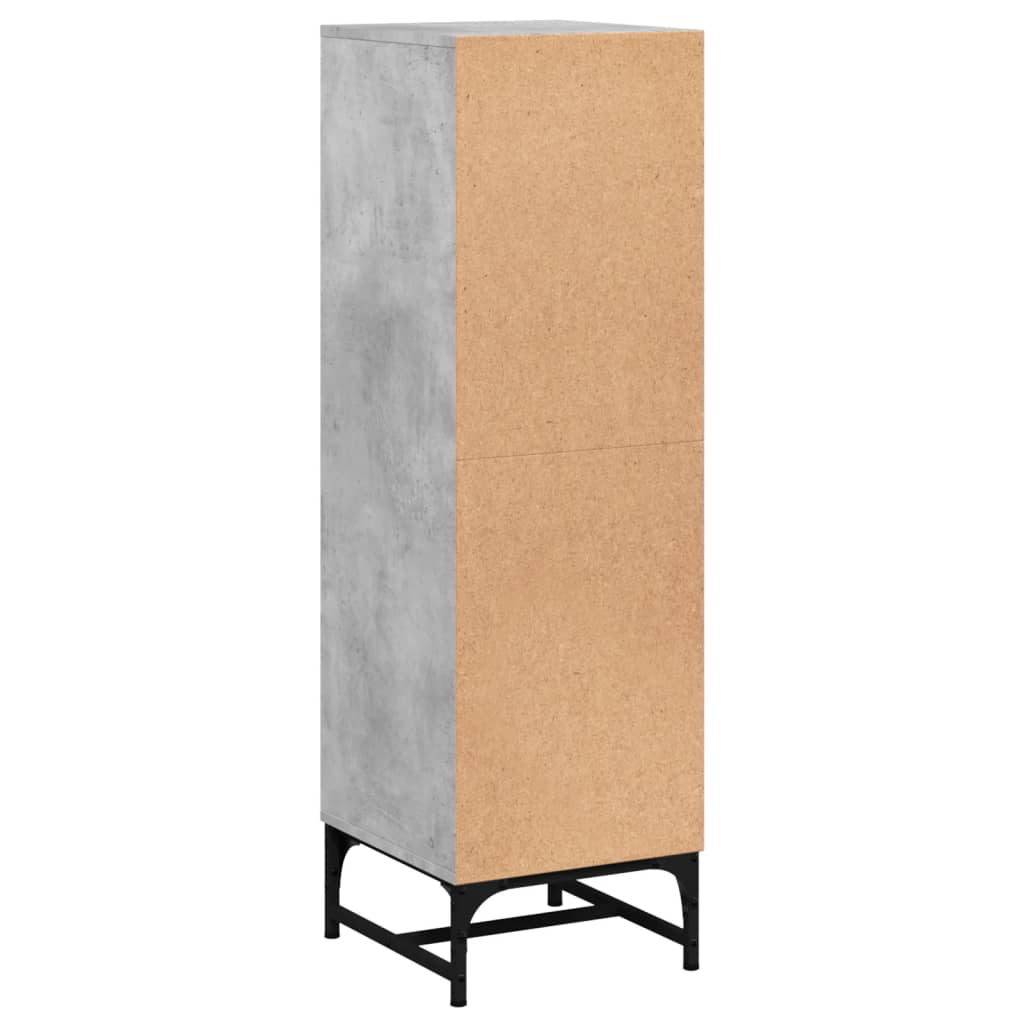 Skåp Betonggrå med glasdörrar 35x37x120 cm