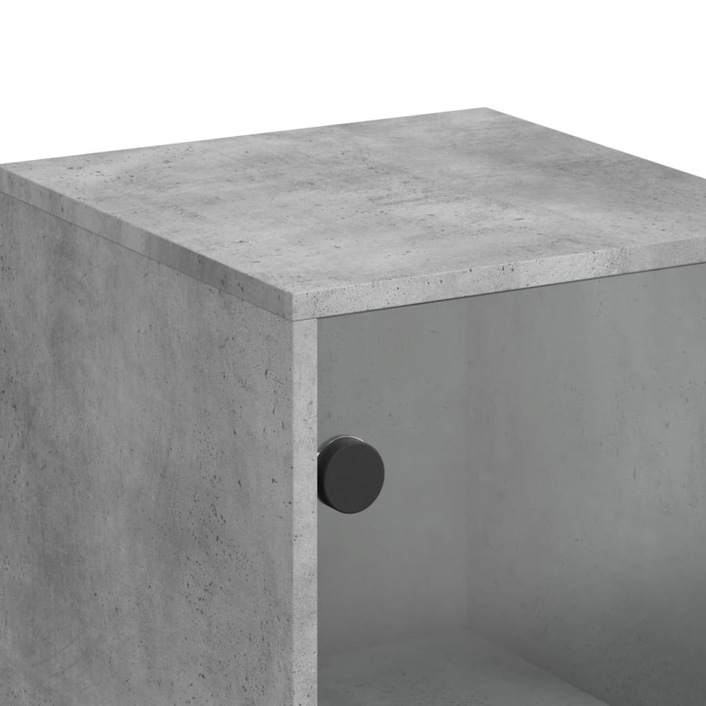 Skåp Betonggrå med glasdörrar 35x37x120 cm