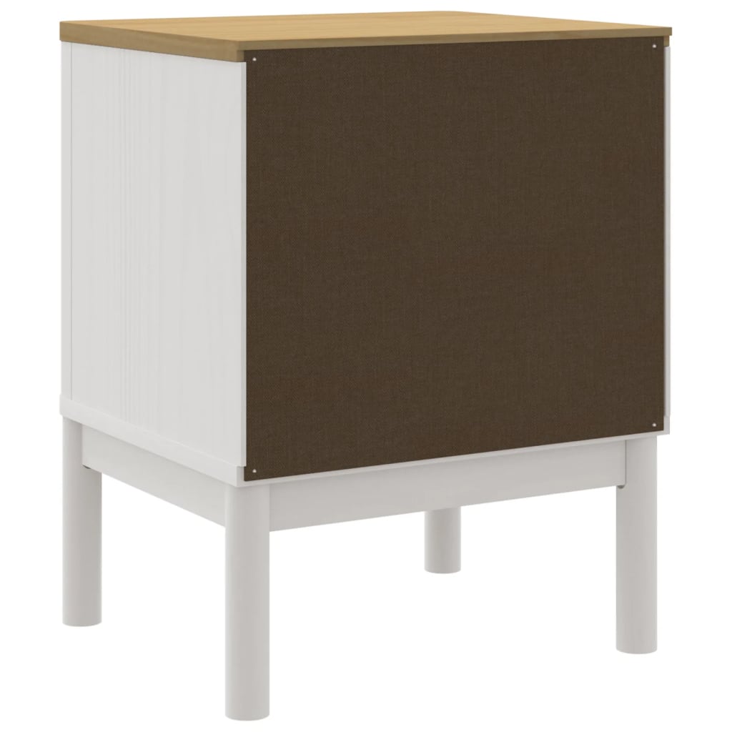 Sängbord Nattduksbord Vit 45x39x57 cm massiv furu