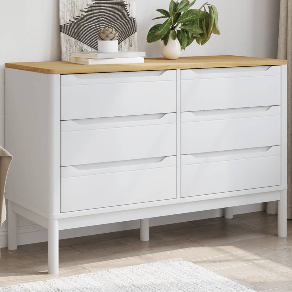 Byrå Vit FLORO massiv furu
