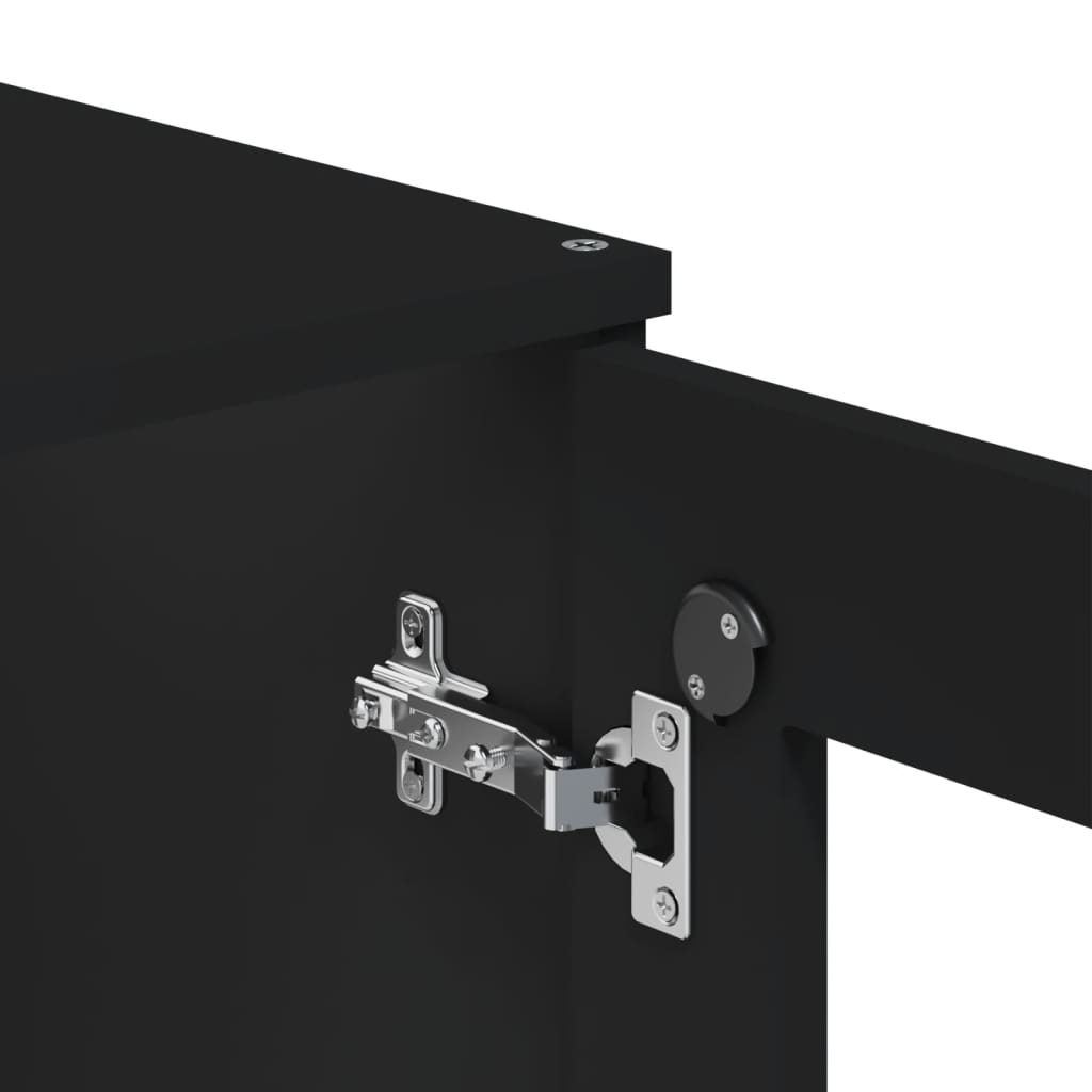 Vitrinskåp VIKEN svart 80x40x190 cm massiv furu