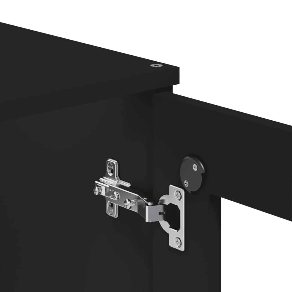 Vitrinskåp VIKEN svart 80x40x190 cm massiv furu