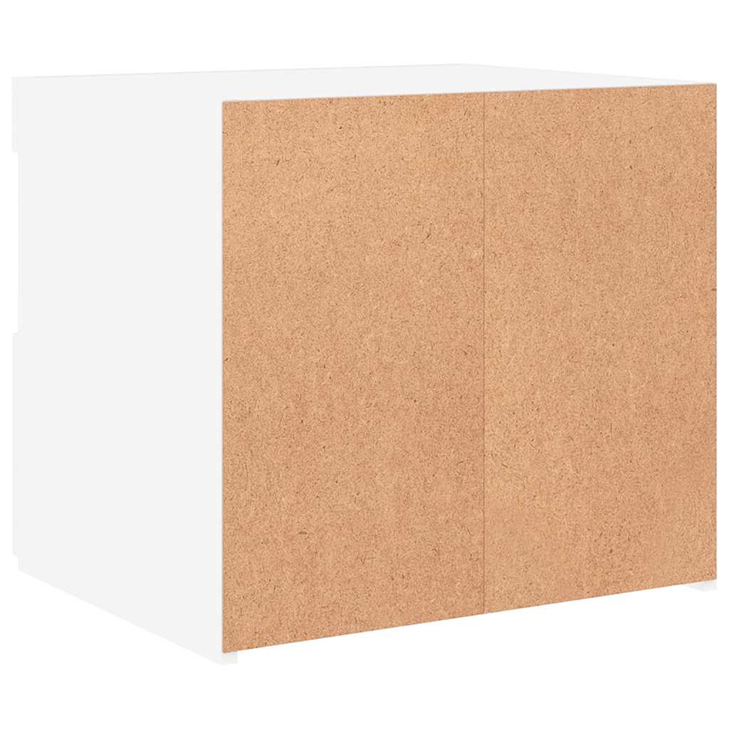 Sängbord med LED 2 st vit 50x40x45 cm