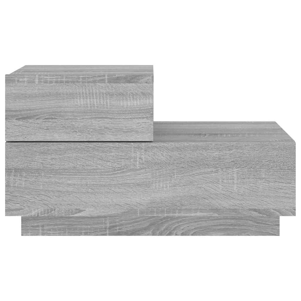 Sängbord Nattduksbord Sonoma Grå med LED-lampor 70x36x40,5 cm
