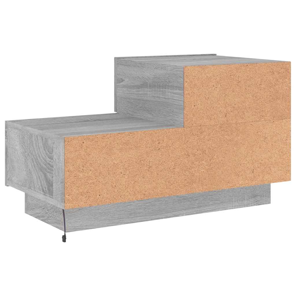 Sängbord Nattduksbord Sonoma Grå med LED-lampor 70x36x40,5 cm