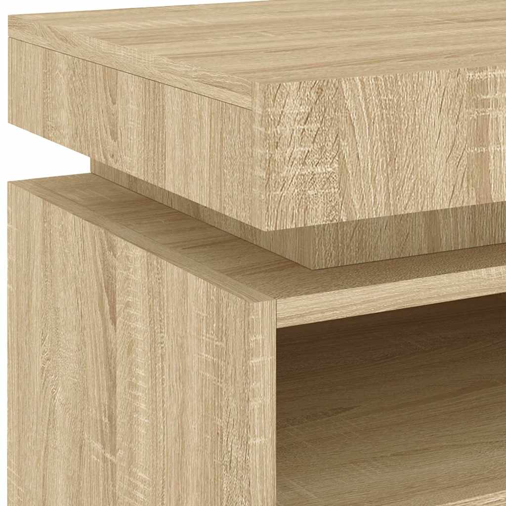 Sängbord med LED-belysning 2 st sonoma-ek 40x39x48,5 cm