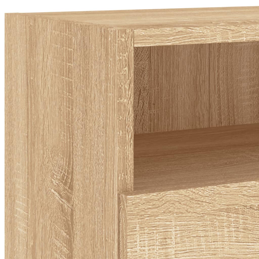 Väggmonterad tv-bänk 2 st sonoma-ek 100x30x30cm konstruerat trä