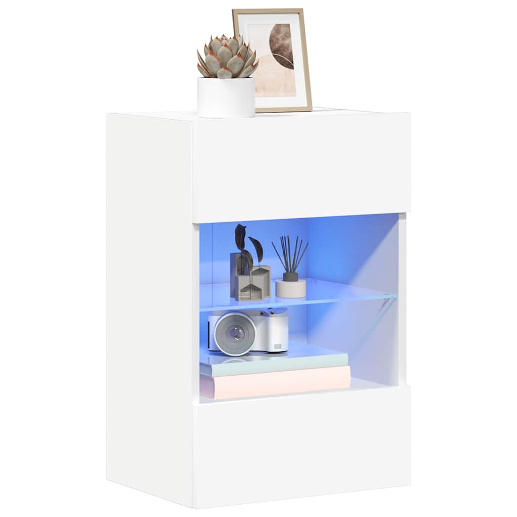 Nástenné skrinky s LED osvetlením pre TV 2 st vit 40x30x60,5 cm