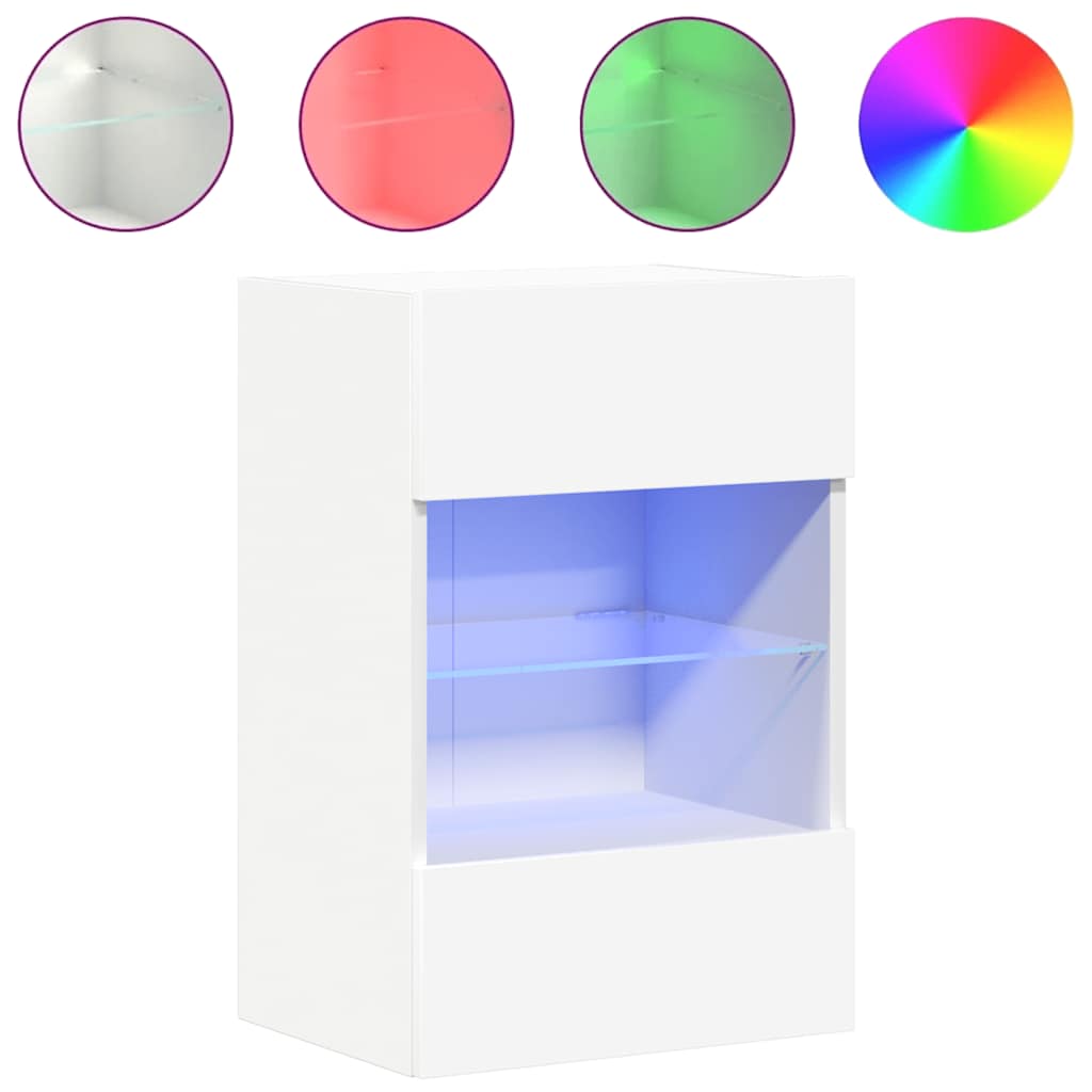 Nástenné skrinky s LED osvetlením pre TV 2 st vit 40x30x60,5 cm