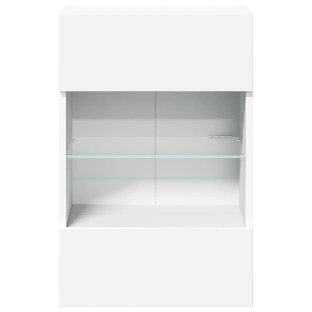 Nástenné skrinky s LED osvetlením pre TV 2 st vit 40x30x60,5 cm