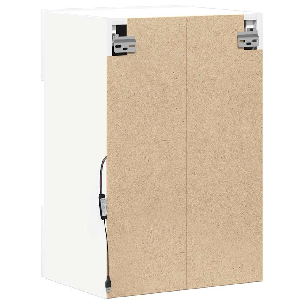 Nástenné skrinky s LED osvetlením pre TV 2 st vit 40x30x60,5 cm