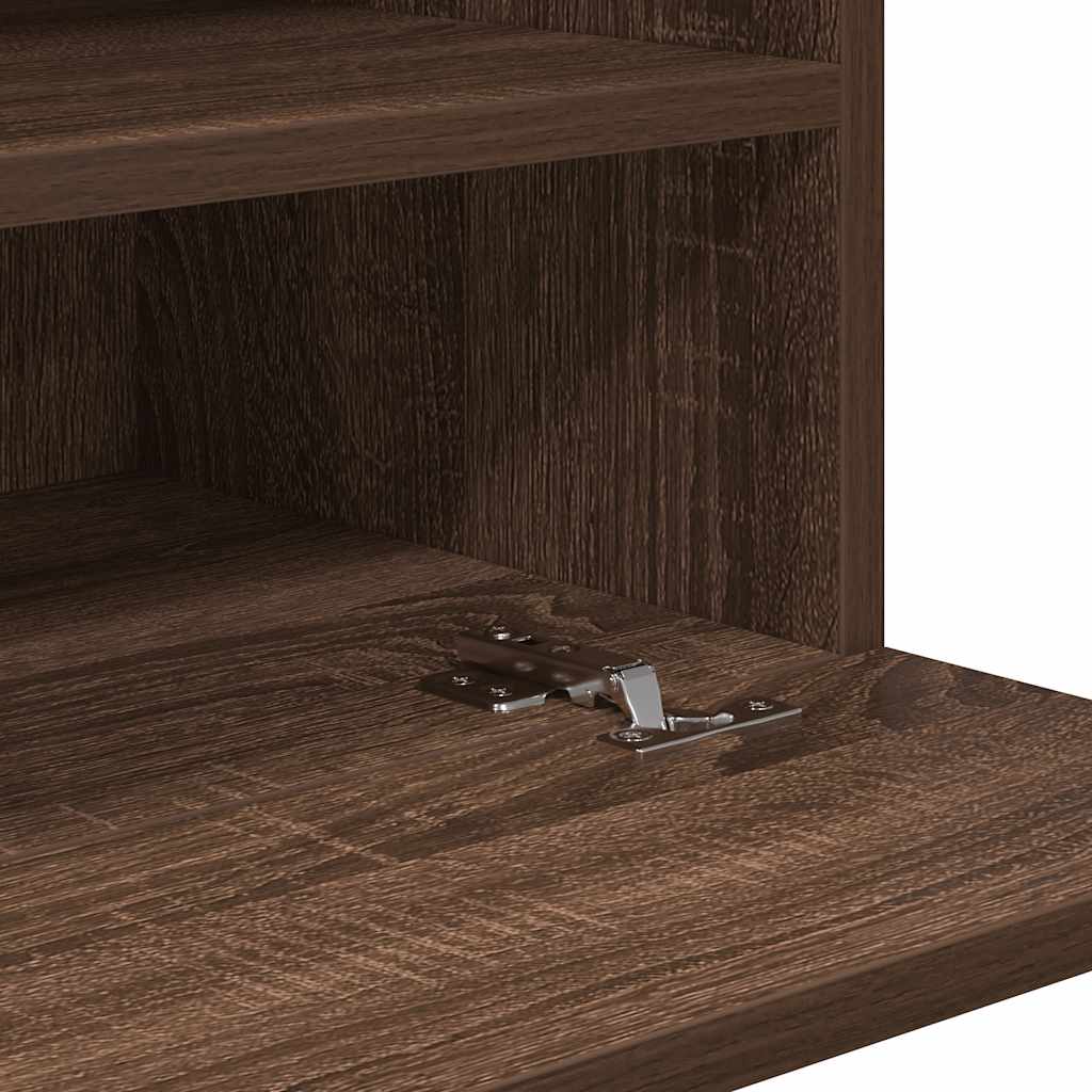 Nástenné skrinky s LED osvetlením pre TV 2 st brun ek 40x30x60,5 cm
