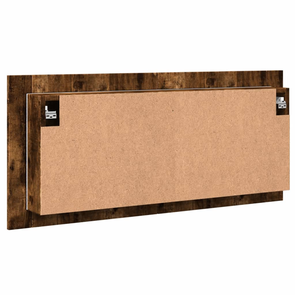 Badrumsspegel Spegelskåp LED Rökfärgad Ek 100x12x45 cm