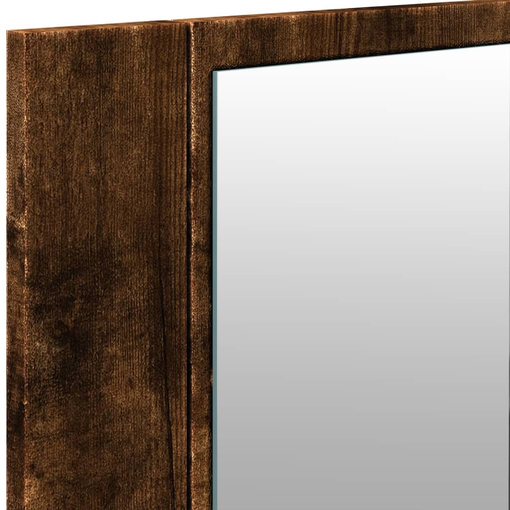 Badrumsspegel Spegelskåp LED Rökfärgad Ek 100x12x45 cm