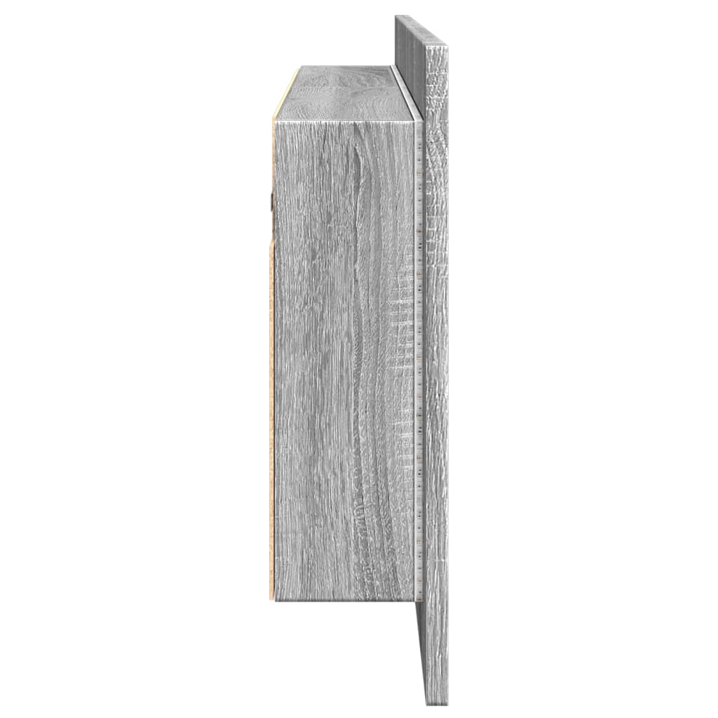Badrumsspegel Spegelskåp LED Sonoma Grå 100x12x45 cm