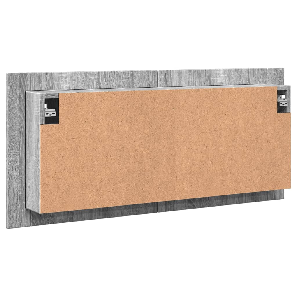 Badrumsspegel Spegelskåp LED Sonoma Grå 100x12x45 cm