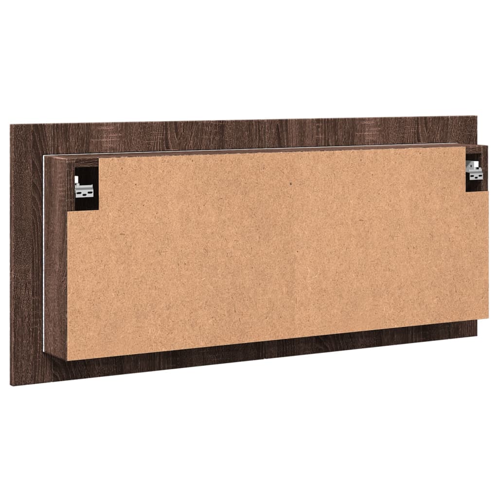 Badrumsspegel Spegelskåp LED Brun Ek 100x12x45 cm