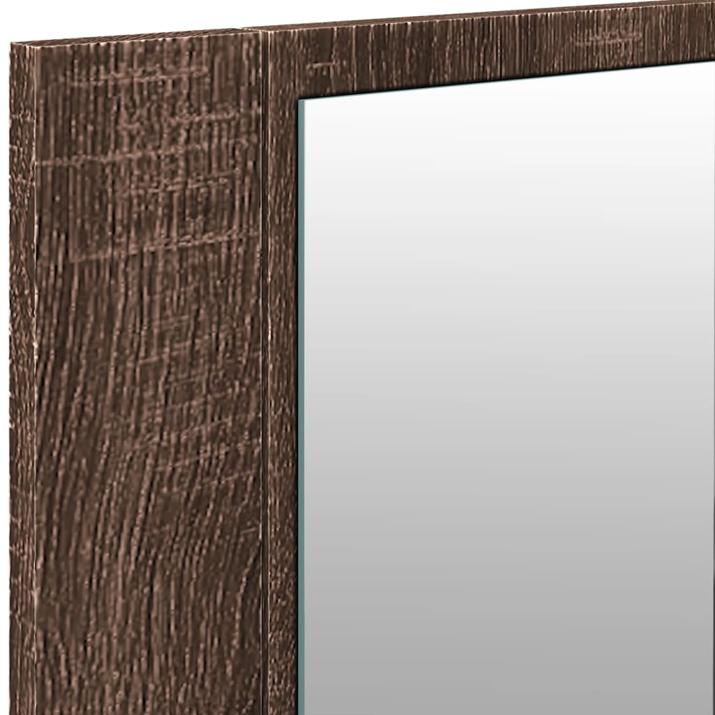Badrumsspegel Spegelskåp LED Brun Ek 100x12x45 cm