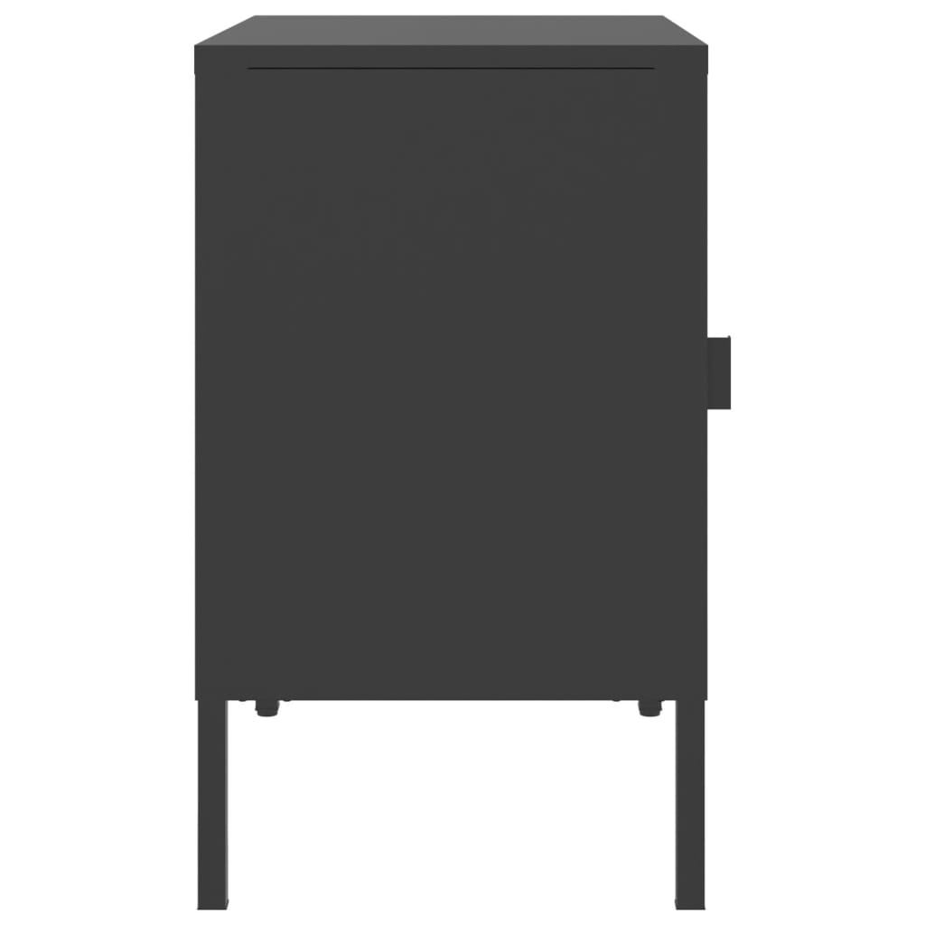 Sängbord 2 st svart 50x35x60 cm glas och stål