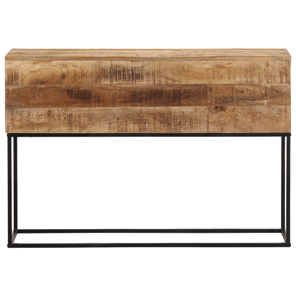 Avlastningsbord Konsollbord Trä 110x30x75 cm massivt grovt mangoträ och järn