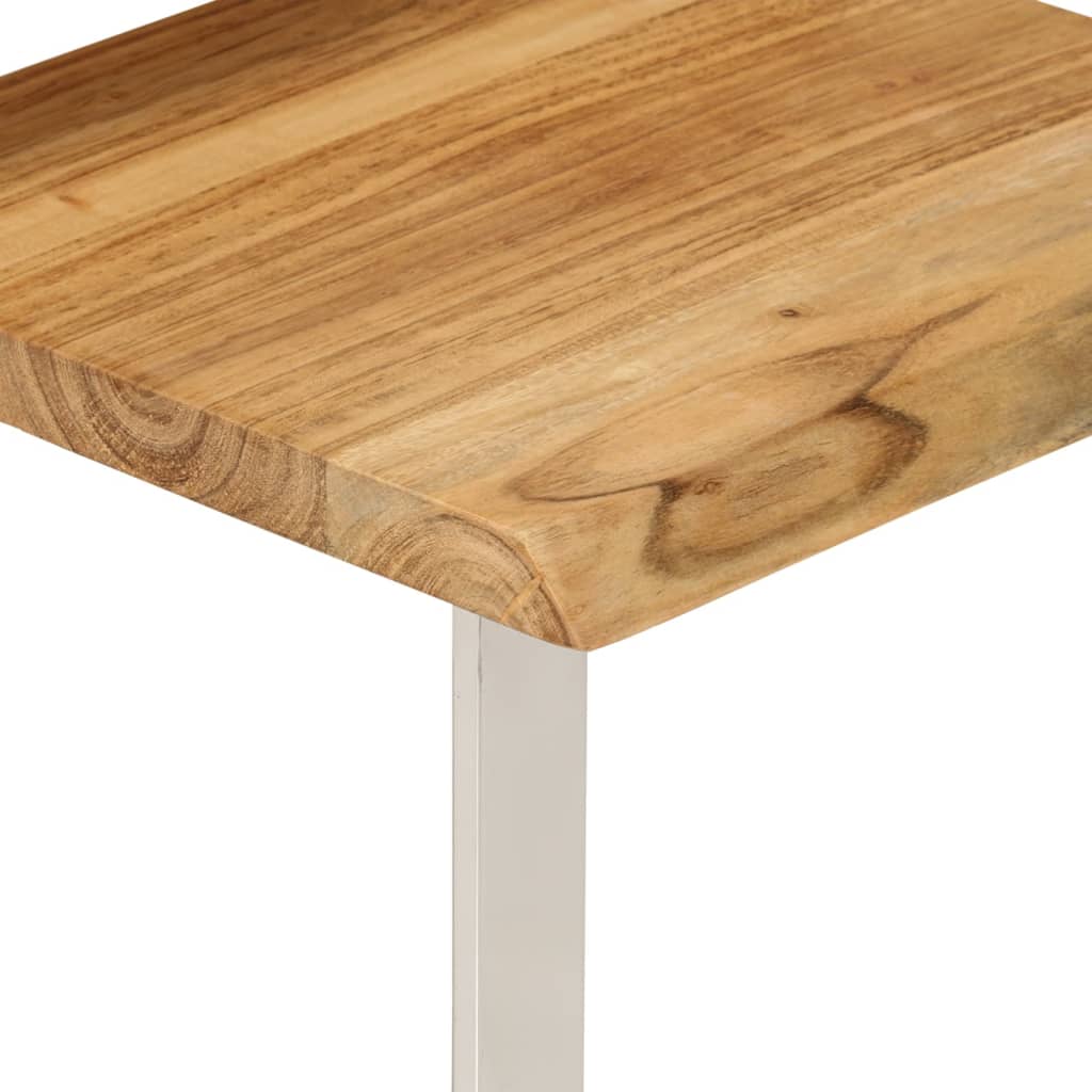 Sidobord Trä 3 st med levande kant massivt akaciaträ