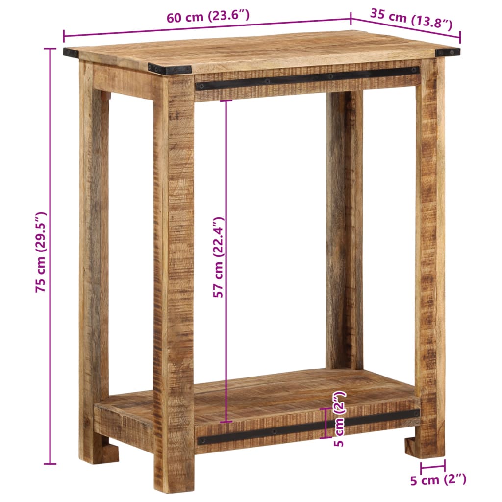 Avlastningsbord Konsollbord Trä 60x35x75 cm massivt mangoträ