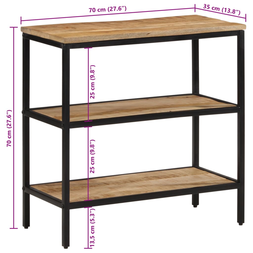 Avlastningsbord Konsollbord Trä 70x35x70 cm massivt grovt mangoträ